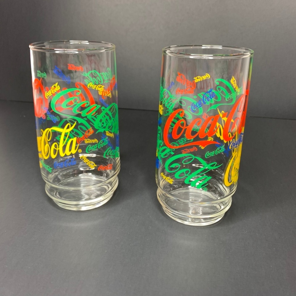 Coca Cola Multi Colored Drinking Glass, Set